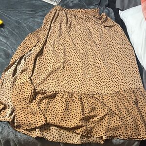 SHEIN High Low Leopard Print Skirt